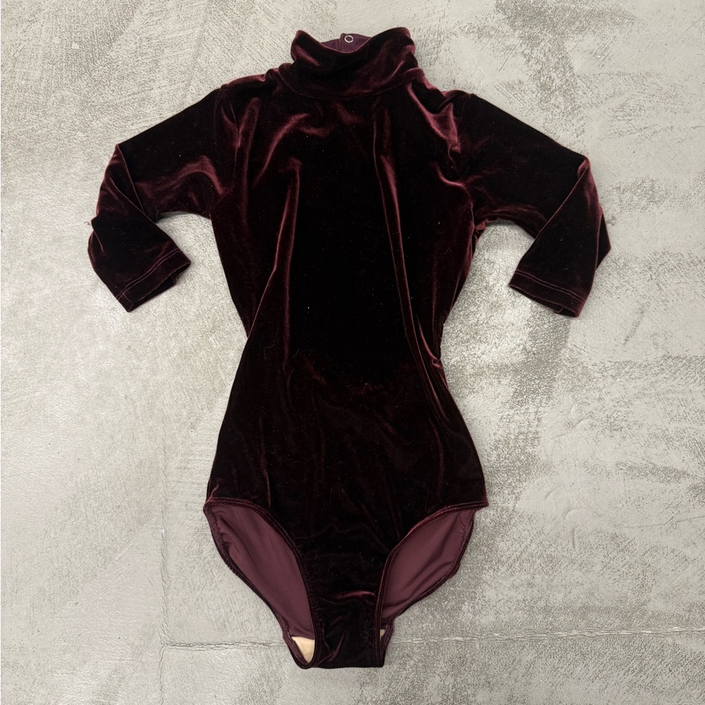 ELEVE Velvet Open Back Leotard Size S